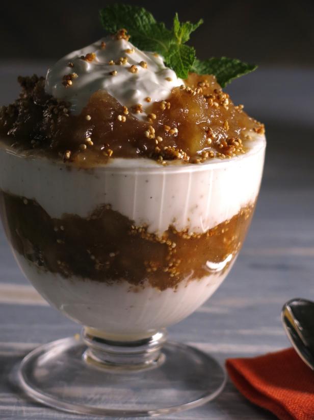Applesauce Parfaits with Yogurt and Crispy Quinoa Recipe Bobby Flay Cooking Channel