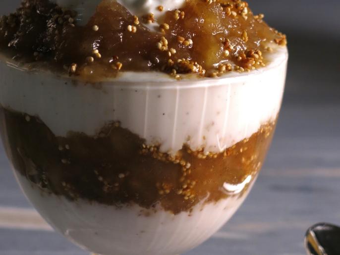 Applesauce Parfaits with Yogurt and Crispy Quinoa Recipe Bobby Flay