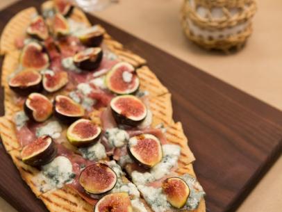 Figs, Prosciutto, and Bleu Cheese Pizza on Homemade Pizza Dough, as seen on Cooking Channel's Dinner At Tiffani's, Season 1.