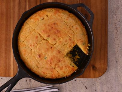 A delicious cornbread prepared by Host Haylie Duff in her kitchen as seen on the Cooking Channel's Real Girl's Kitchen, Season 2.