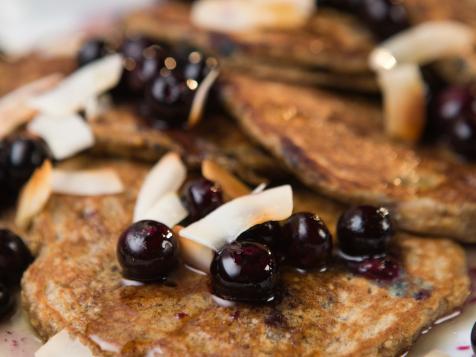 Banana Pancakes with Blistered Berries