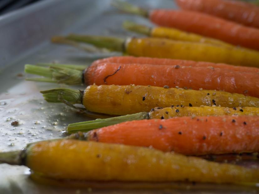 Tasty roasted carrots right out of the oven as seen on the Cooking Channel's Real Girl's Kitchen with Host Haylie Duff, Season 2.