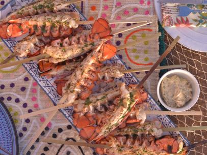 Grilled Lobster Tails with Herb Compound Butter prepared by Host Haylie Duff as seen on the Cooking Channel's SummerTime Cravings with Haylie Duff, Special.
