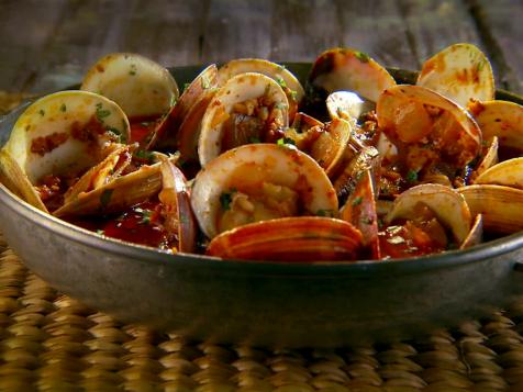 Steamed Clams with Chorizo and Tequila