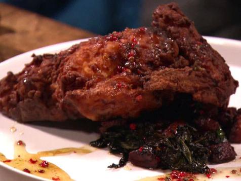 Fried Chicken with Honey-Pink Peppercorn Sauce