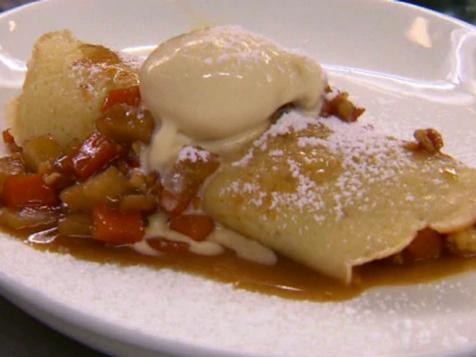 Roasted Butternut Squash, Sauteed Apples and Toasted Walnut Crepes with Cinnamon Gelato