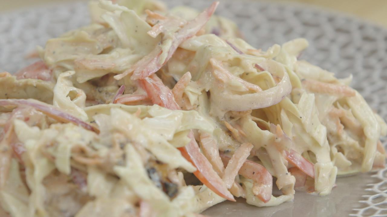 Tangy Grilled Peach Slaw