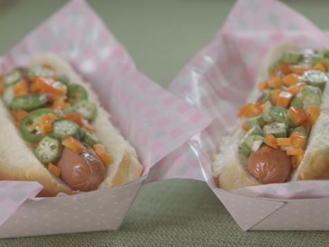 Hot Dogs with Okra Giardiniera