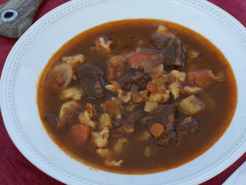 Close up of Goulash, as seen on Cooking Channel's My Grandmother's Ravioli, Season 4.
