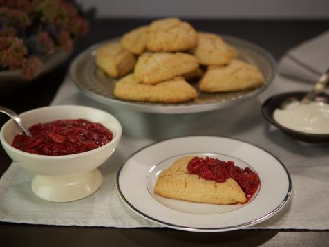 Lemony Scones with Strawberry Compote