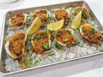 Emeril's Cedar Key Baked Oysters With Portuguese Chorizo Butter