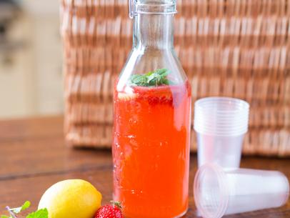 A fresh and tangy Strawberry Lemonade for the perfect French picnic, as prepared by Sarah Sharratt, host on UpRooted on Cooking Channel.