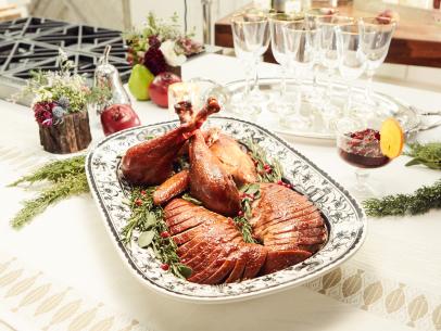 Host Tiffani Amber Thiessen's dish, Smoked Turkey, as seen on Cooking Channel’s Dinner at Tiffani’s, Christmas Special.