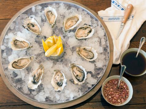 Raw Oysters with Mignonette and Soy-Ginger Sauce