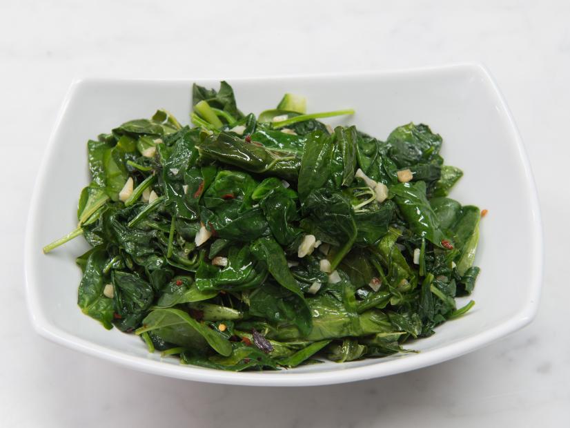 Patti LaBelle's sauteed spinach dish, as seen on Cooking Channel’s Patti LaBelle's Place, Season 1.