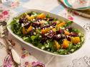 Beauty shot of  the Roasted Beet Salad during High Tea: Celebrating Moms, as seen on Cooking Channel's Dinner at Tiffani's, Season 2.