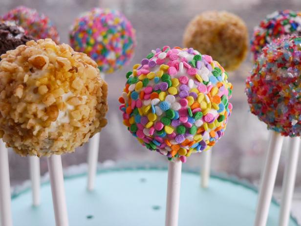 Stick and Pop's Birthday Cake Pops : Recipes : Cooking Channel Recipe
