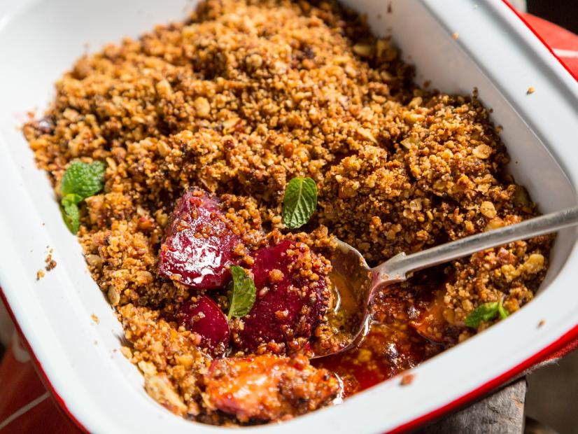 Thyme, Peach and Plum Crumble Recipe Sarah Graham Cooking Channel