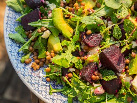 Roasted Beet, Spinach and Lentil Salad