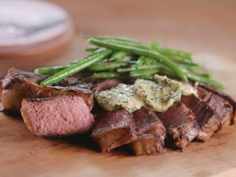 Seared Steak and Green Beans with Herbed Butter