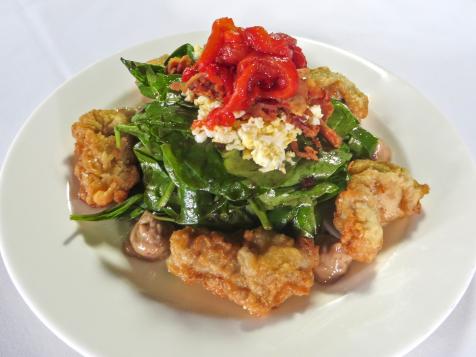Fried Oyster Salad with Bacon Balsamic Aioli