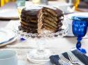Beauty photo of Six Layer Cake during Family Favorites, as seen on Cooking Channel's Dinner at Tiffani's, Season 2.