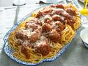 Beauty photo of Spaghetti and Meatballs during Family Favorites, as seen on Cooking Channel's Dinner at Tiffani's, Season 2.