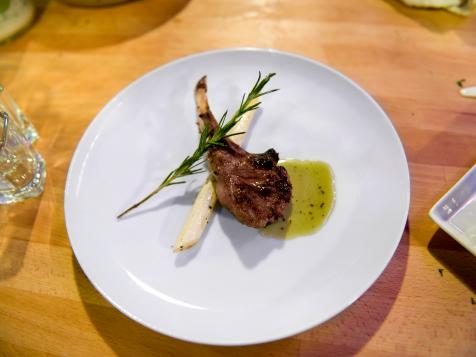 Broiled Lamb Chops with a Mint-Orange Liqueur Sauce and White Asparagus
