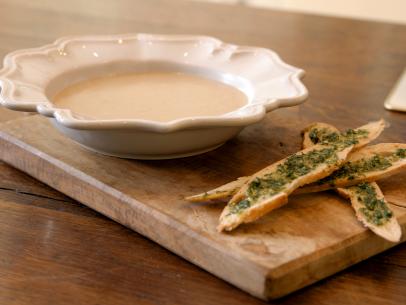 Cream of Cepe Mushroom Soup recipe, as seen on Episode 101 of Cooking Channel's UpRooted with Sarah Sharratt.