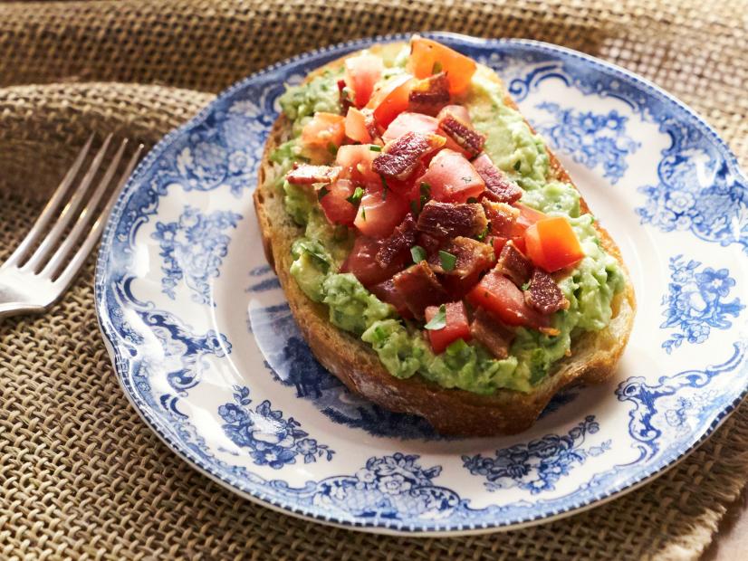 Detail of host Tia Mowry's dish, Avocado Toast, as seen on Cooking Channel’s Tia Mowry At Home, Season 3.