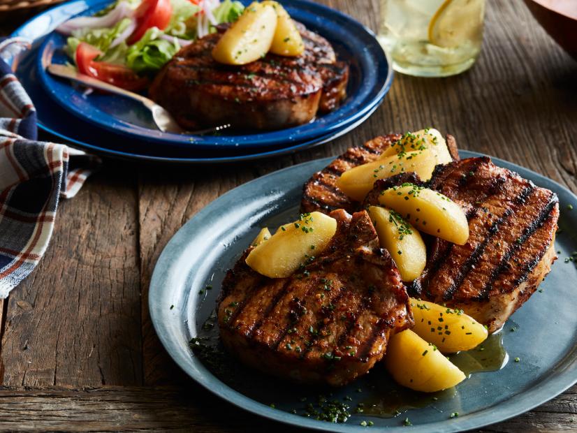 Roger Mooking’s Smokehouse Maple-Brined Pork Chops.