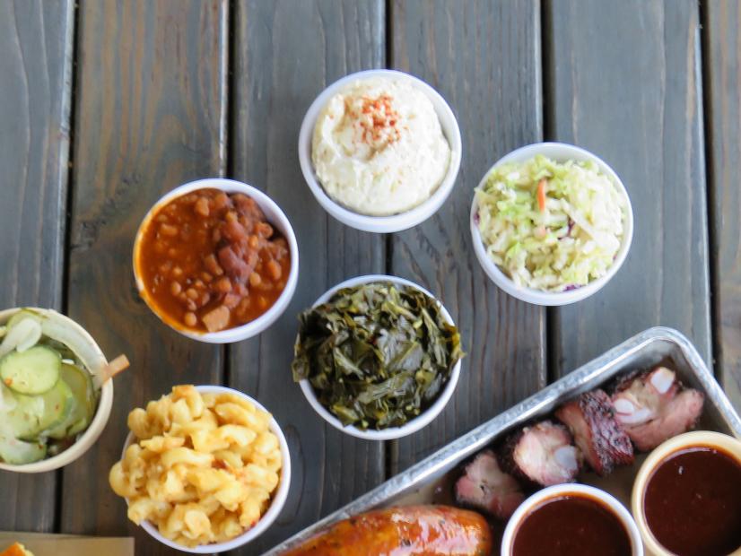 This mouthwatering display of barbecue can be ordered at Bludso's Bar & Que in Los Angeles, California, as seen on Cooking Channel's Man Fire Food, Season 7.