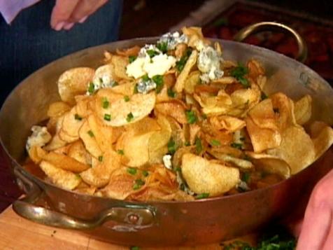 Homemade Potato Chips with Bleu Cheese and Chives
